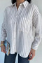 Women's Striped Oversize Shirt with Pockets