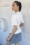 Women's Crew Neck Blouse with Waist Tie Detail