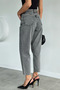 Women's High Waist Laser Cut Jean Denim Trousers - 4