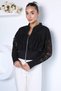 Women's Front Zipper Lace Crop Top Jacket - 3