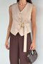 Women's Inner Lined Vest with Belt Accessory - 2