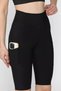 Women's High Waist Pocketed Short Leggings with Stitching Detail - 4