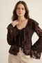 Women's Athlete Combination Front Tie Laced Blouse