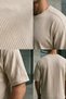 Men's Crew Neck Self-Line Patterned T-Shirt - 2