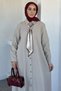 Buttoned Hijab Dress with Scarf Accessory - 2