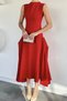Women's Gold Buckle Zipper Detailed Dress