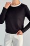 Women's Collar Striped Crew Neck Sweatshirt - 2