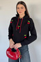Women's Cherry Hooded Three-Thread Raster Sweatshirt - 2
