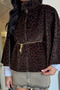 Women's Leopard Pattern Water Brushed Cashmere Poncho - 5