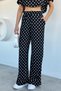 Women's Polka Dot Lycra Palazzo Pants with Elastic Waist - 2
