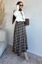 Plaid Patterned Hijab Skirt with Elastic Waist - 2