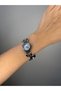 Geometric Wicker Cord Women's Wristwatch - Silver Color - Blue Dial - 5