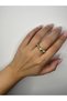 Colorful Enamel Gold Color Steel Combination Ring - Green