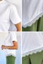 Women's Crew Neck Asymmetrical Cut Lace Detailed T-Shirt - 3