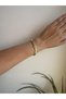 Gold Color Zircon Stone Geometric Women's Bracelet - Marquise Middle Stone