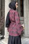 Belted Ethnic Pattern Quilted Hijab Jacket - 4