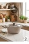 Sapphire Granite Deep Pot |   Non-Stick Coating |   Durable and Healthy Cooking |   22 cm Beige |