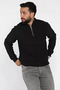 High Collar Jacquard Half Zipper Men's Sweatshirt - 2