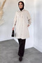 Women's Sleeve Embroidery Detailed Pocketed Hijab Trench Coat