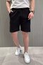 Men's Elastic Waist Self-Patterned Shorts with Pockets
