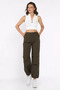 Women's High Waist Parachute Pants with Elastic Waist and Cuffs - 4
