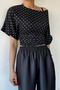 Women's Side Gathered Polka Dot Blouse - 3
