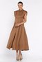 Pleated Front Snap Button Zero Sleeve Women's Dress - 5