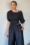 Women's Side Gathered Polka Dot Blouse - 2
