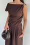 Women's Elastic Waist Trousers and Gold Detailed Blouse Double Set - 3