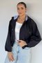 Women's hooded elastic double pocket seasonal coat - 3