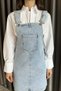 Women's Jean Denim Salopet Dress with Front Pocket Detail - 4