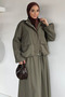 Gülseli Lined Jacket Skirt Hijab Double Set