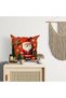 4-Piece Combination Double-Sided Punch Pattern Appearance Santa Claus and Reindeer Patterned Digital Printed Throw Pillow Cover - 5
