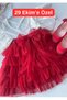 Cotton Fabric Red Tutu Skirt with Elastic Waist Girl's Holiday Outfit