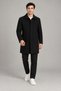 Men's black slim fit cashmere coat classic collar short cut winter overcoat - 4