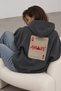 Unisex Oversize Sweatshirt Hoodie Amore Ace Printed Smoked - Hooded, Kangaroo Pocket - 2
