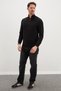 Ribbed Stand Collar Half Zipper Sweatshirt - 5