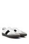 Women's White and Black Lace-Up Genuine Leather Sneaker - 4