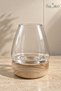Glass vase with wooden base - 3