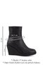 Women's Black Zippered Wedge Heeled Boots - 2