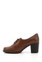 Tan Antique Genuine Leather Round Toe Medium Heeled Rubber Sole Lace Up Women's Shoes 24135 - 6