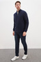 Ribbed Collar Zippered Regular Fit Jacket - 7