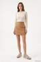 Women's Beige Suede Rubber Laced Genuine Leather Sneaker - 4