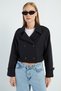 Double-Breasted Collar Double-Pocket Crop Trench Coat - 7