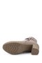 Women's Beige Zippered Thick Heeled Genuine Leather Boots - 6