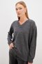 basic Pulover casual cu decolteu în V - 5