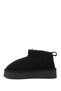 Women's Black Nubuck Mini Platform Sole Genuine Leather Shearling Boots - 6