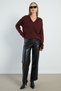 basic Pulover casual cu decolteu în V - 3