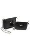 Black Classa Leather Bag with 2 Chain Straps, 2 Bag Wings, Detailed Shoulder, Hand and Arm Bag - 2