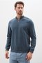 Ribbed Stand Collar Half Zipper Sweatshirt